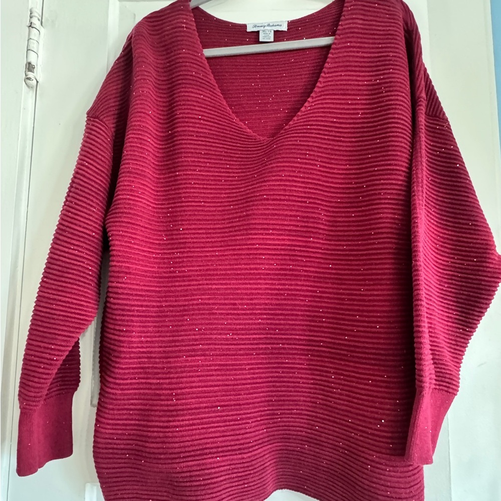 Tommy Bahama Burgundy V-Neck Sweater